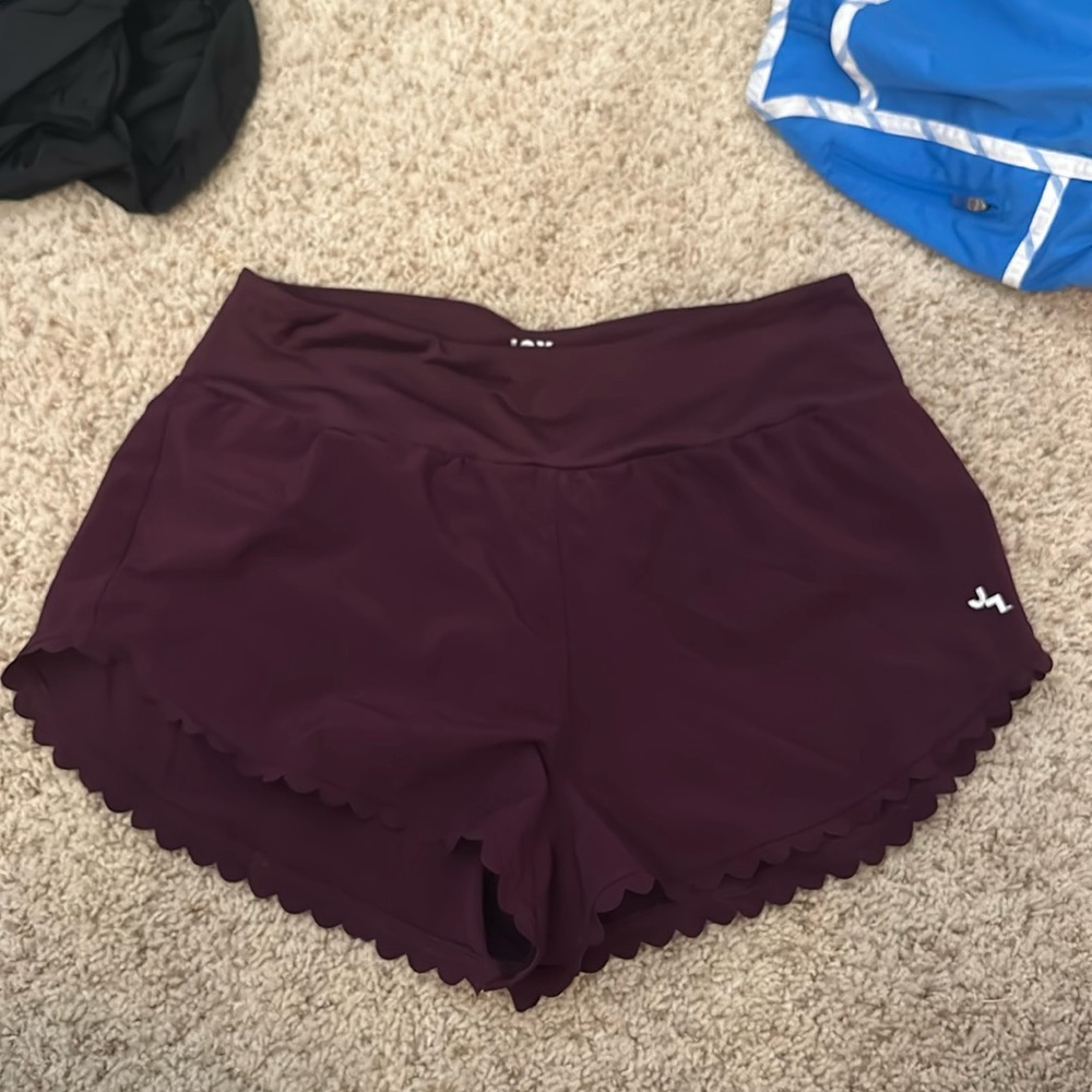 Dark purple scalloped joy lab shorts
